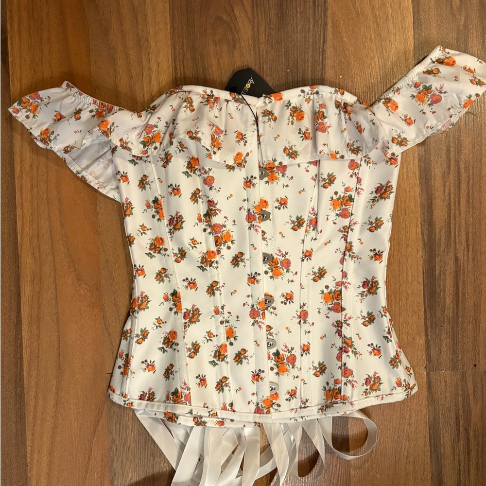 Floral Off-Shoulder Corset Top